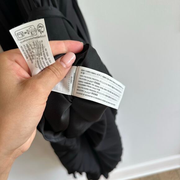 Abercrombie & Fitch Giselle Cutout Pleated Maxi Dress Black S - Picture 8 of 11